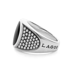 Rings<LAGOS Black Agate Oval Band Ring