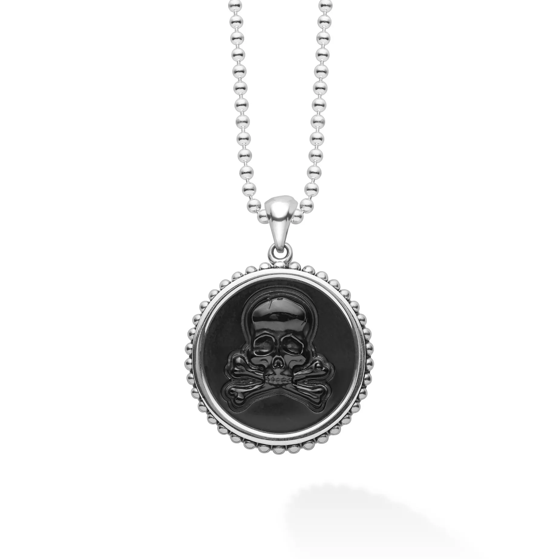 Necklaces & Chains<LAGOS Black Agate Skull Crossbone Amulet Necklace