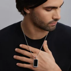 Amulets<LAGOS Black Agate Tag Amulet