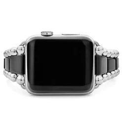 Watch Bands<LAGOS Black Ceramic And Stainless Steel Watch Bracelet-42-49Mm
