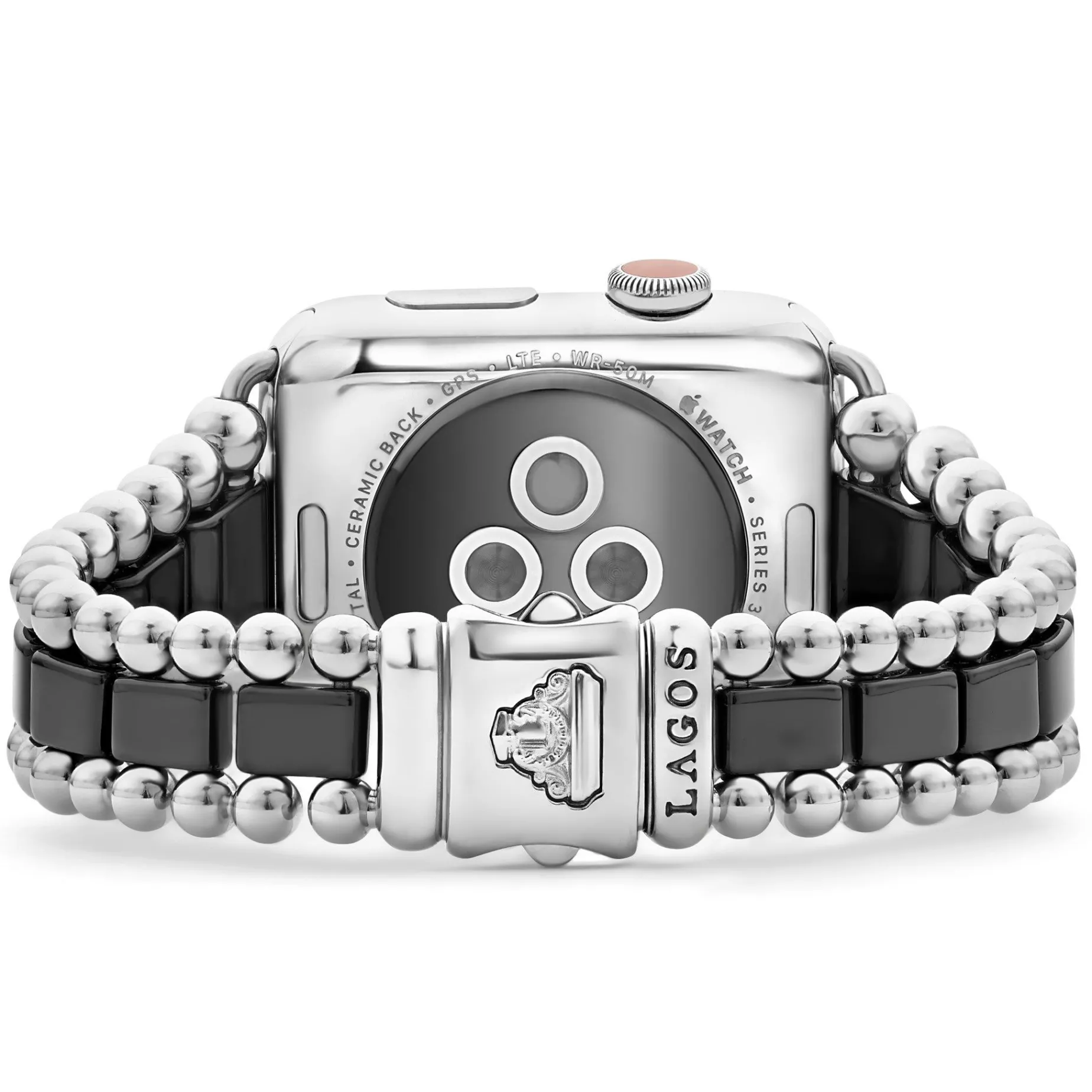 Watch Bands<LAGOS Black Ceramic And Stainless Steel Watch Bracelet-42-49Mm