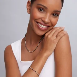 Silver<LAGOS Black Ceramic Beaded Gift Set