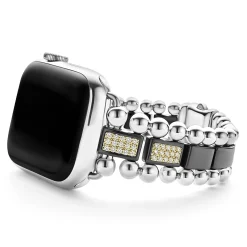 Diamonds<LAGOS Black Ceramic Half Diamond Watch Bracelet-38-45Mm
