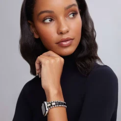 Watch Bracelets<LAGOS Black Ceramic Half Diamond Watch Bracelet-38-45Mm