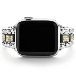 Watch Bracelets<LAGOS Black Ceramic Half Diamond Watch Bracelet-38-45Mm