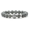 Silver<LAGOS Black Jade Silver Station Bead Bracelet