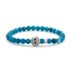 Silver<LAGOS Blue Apatite Skull Bracelet