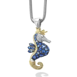 Gemstones<LAGOS Blue Sapphire And Diamond Seahorse Pendant Necklace