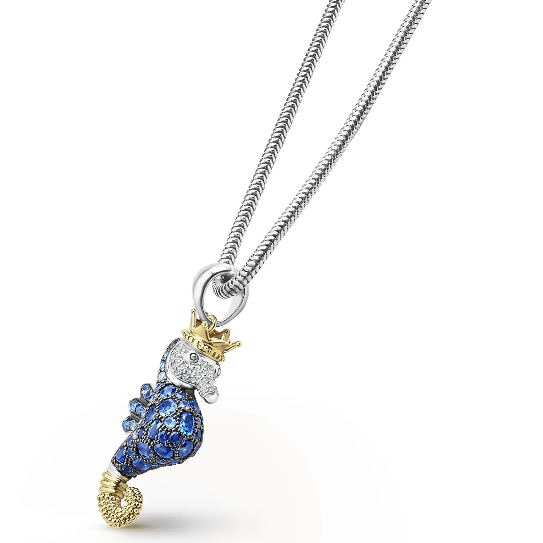 Gemstones<LAGOS Blue Sapphire And Diamond Seahorse Pendant Necklace