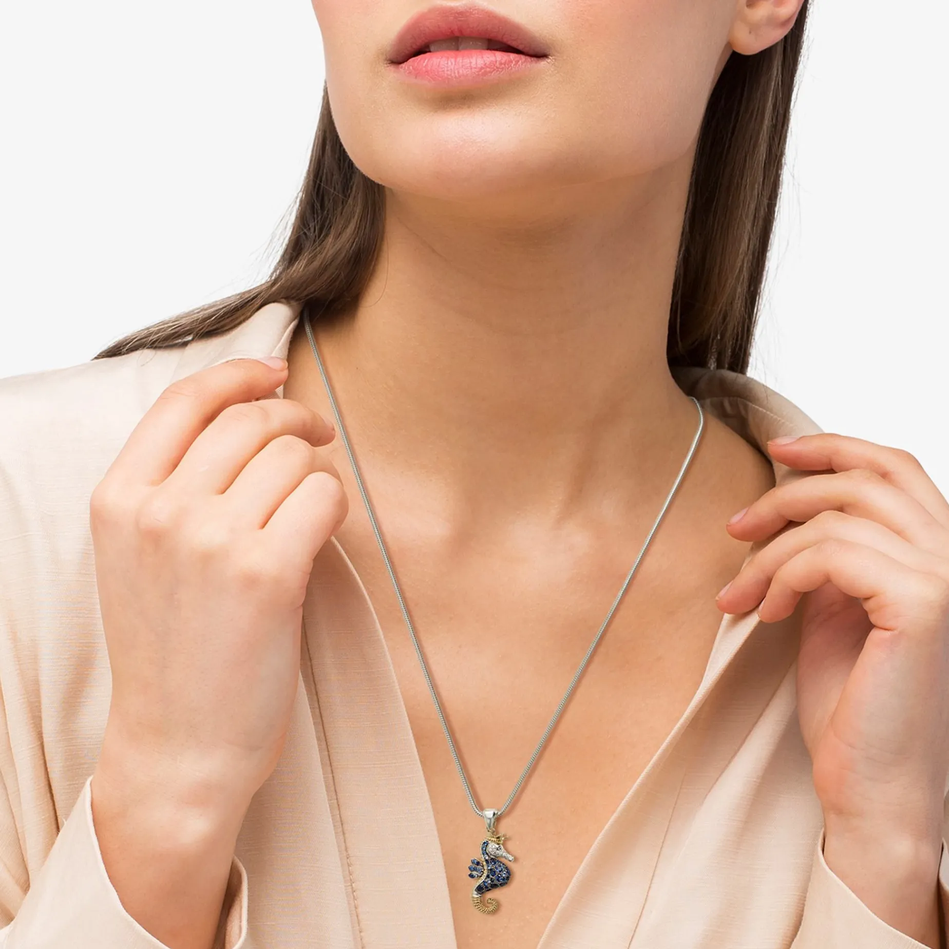 Diamonds<LAGOS Blue Sapphire And Diamond Seahorse Pendant Necklace