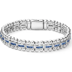 Silver<LAGOS Blue Sapphire Link Bracelet