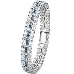 Silver<LAGOS Blue Sapphire Link Bracelet