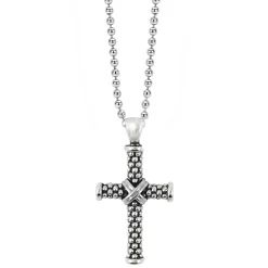 Long Necklaces<LAGOS Caviar Beaded Cross Pendant Necklace