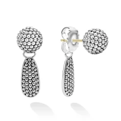 Silver<LAGOS Caviar Beaded Drop Earrings