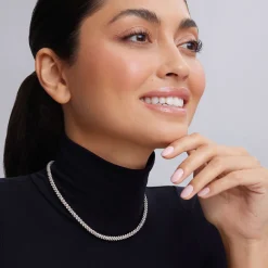 Silver<LAGOS Caviar Beaded Necklace 5Mm