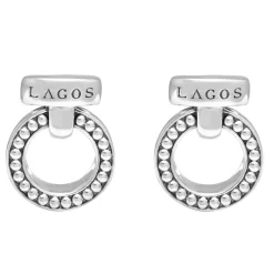 Caviar Earrings<LAGOS Caviar Circle Bar Earrings