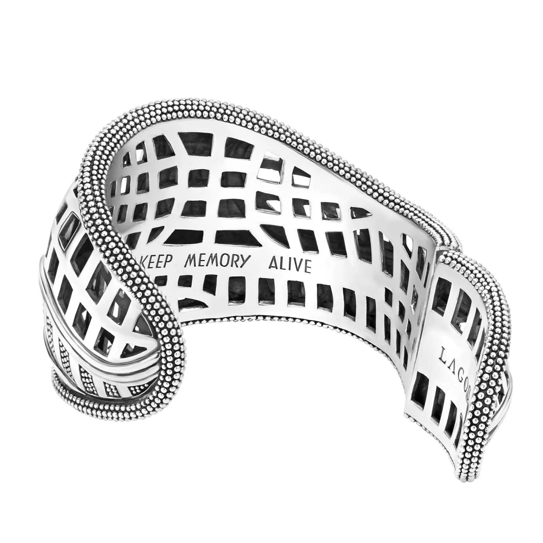 Silver<LAGOS Caviar Cuff Bracelet
