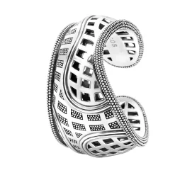 Silver<LAGOS Caviar Cuff Bracelet