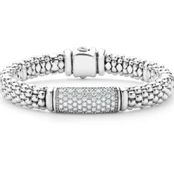 Silver<LAGOS Caviar Diamond Bracelet | 9Mm