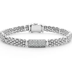 Silver<LAGOS Caviar Diamond Bracelet | 6Mm