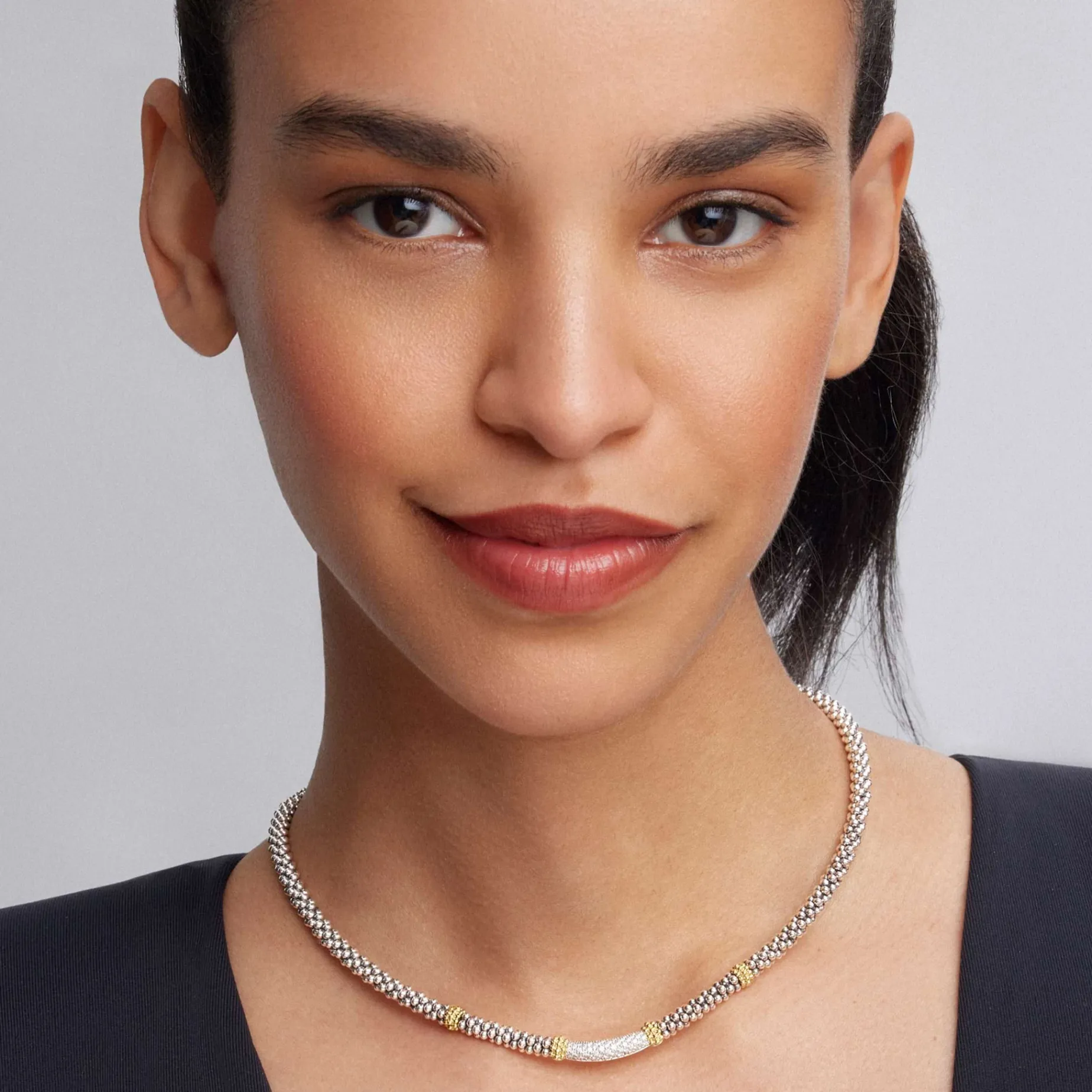 Caviar Necklaces<LAGOS Caviar Diamond Necklace | 5Mm