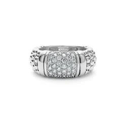 Silver<LAGOS Caviar Diamond Ring