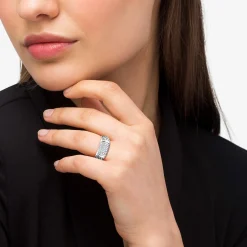 Silver<LAGOS Caviar Diamond Ring