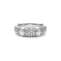 Silver<LAGOS Caviar Diamond Ring