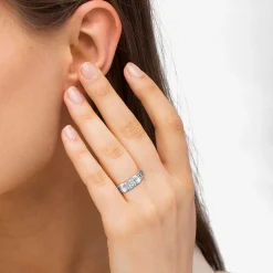 Silver<LAGOS Caviar Diamond Ring