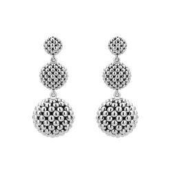 Silver<LAGOS Caviar Drop Earrings