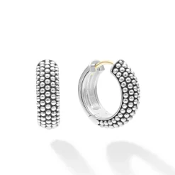 Silver<LAGOS Caviar Huggie Earrings