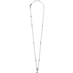Silver<LAGOS Caviar Key Diamond Pendant Necklace