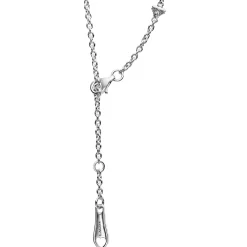 Silver<LAGOS Caviar Key Diamond Pendant Necklace