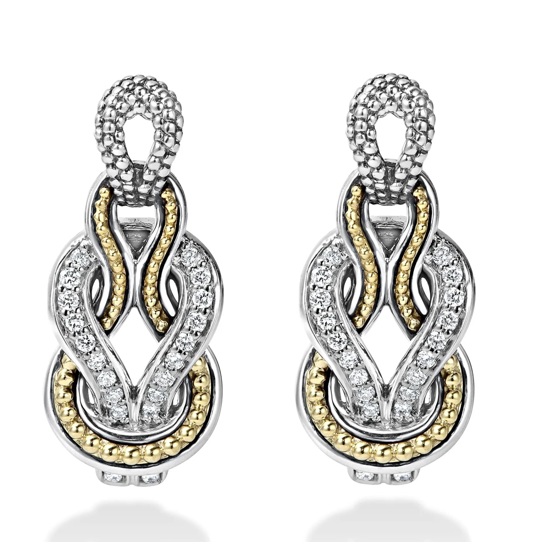 Diamonds<LAGOS Caviar Knot Diamond Drop Earrings