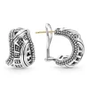 Silver<LAGOS Caviar Omega Clip Earrings