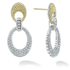 Drop Earrings<LAGOS Caviar Oval Diamond Drop Earrings