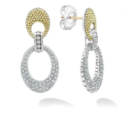 Drop Earrings<LAGOS Caviar Oval Diamond Drop Earrings