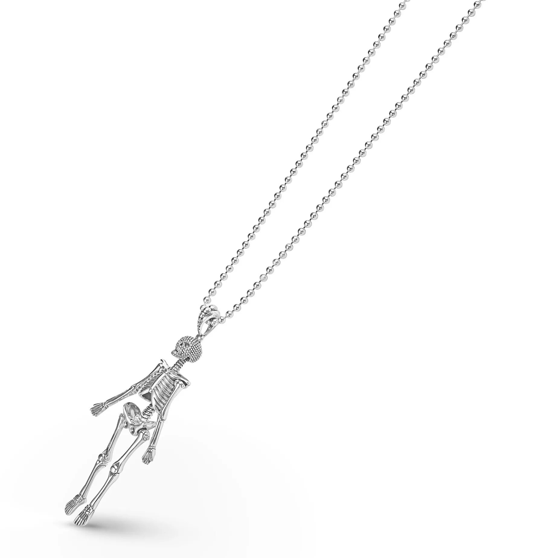 Silver<LAGOS Caviar Skeleton Pendant Necklace