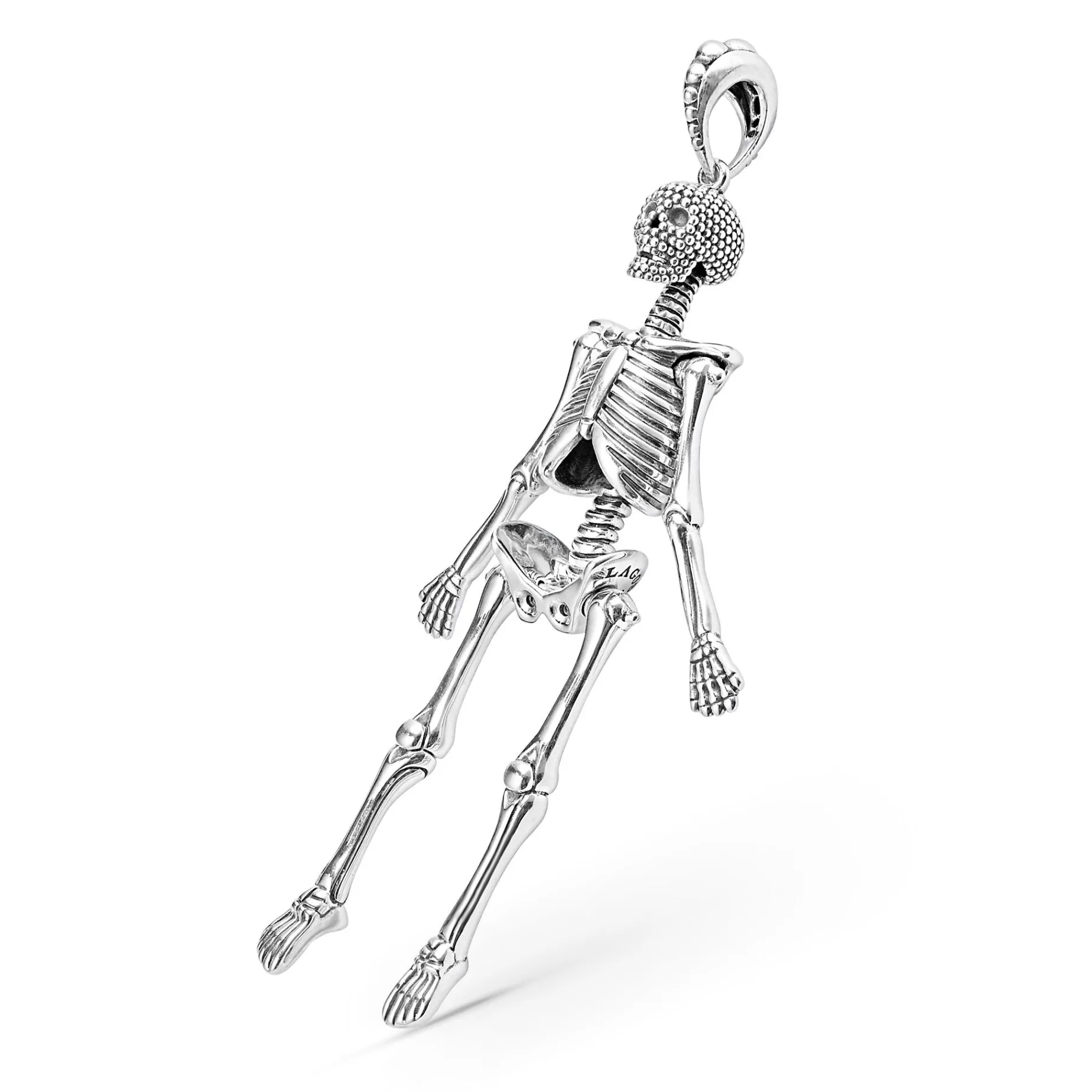 Silver<LAGOS Caviar Skeleton Pendant Necklace
