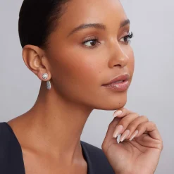 Stud Earrings<LAGOS Caviar Square Diamond Stud Earrings