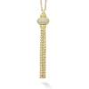 Gold<LAGOS Caviar Tassel Diamond Pendant Necklace