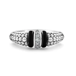 Diamonds<LAGOS Ceramic And Caviar Diamond Ring