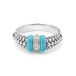 Silver<LAGOS Ceramic And Caviar Diamond Ring