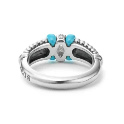 Silver<LAGOS Ceramic And Caviar Diamond Ring