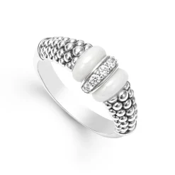 Diamonds<LAGOS Ceramic And Caviar Diamond Ring