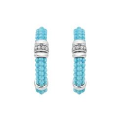 Hoop Earrings<LAGOS Ceramic And Diamond Hoop Earrings
