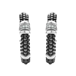 Diamonds<LAGOS Ceramic And Diamond Hoop Earrings