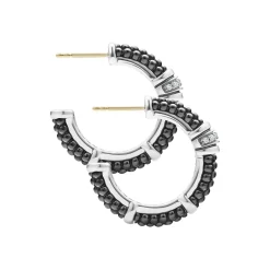 Diamonds<LAGOS Ceramic And Diamond Hoop Earrings
