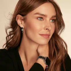 Diamonds<LAGOS Ceramic And Diamond Hoop Earrings