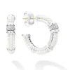 Hoop Earrings<LAGOS Ceramic And Diamond Hoop Earrings
